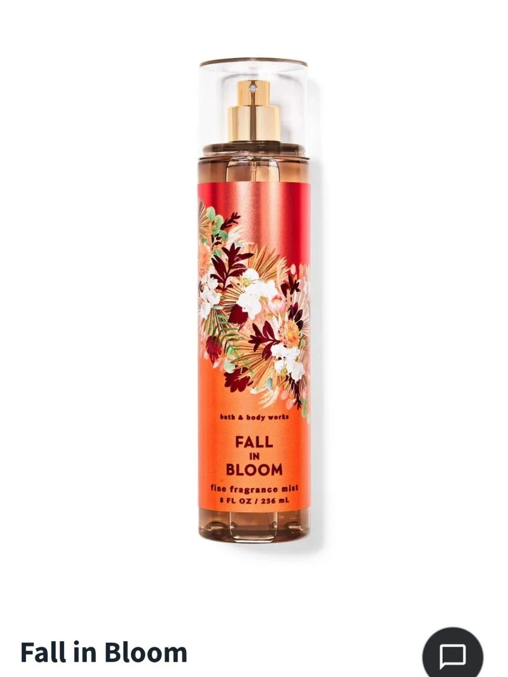 Bath & Body Works Fall in Bloom Fine Fragrance Mist - Orange & Gold Accents